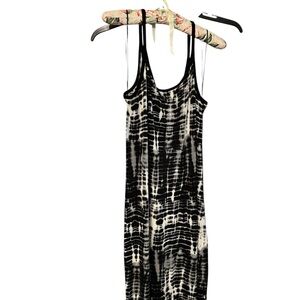 Micheal Kors size medium black 
print sleeveless maxi dress with side slits